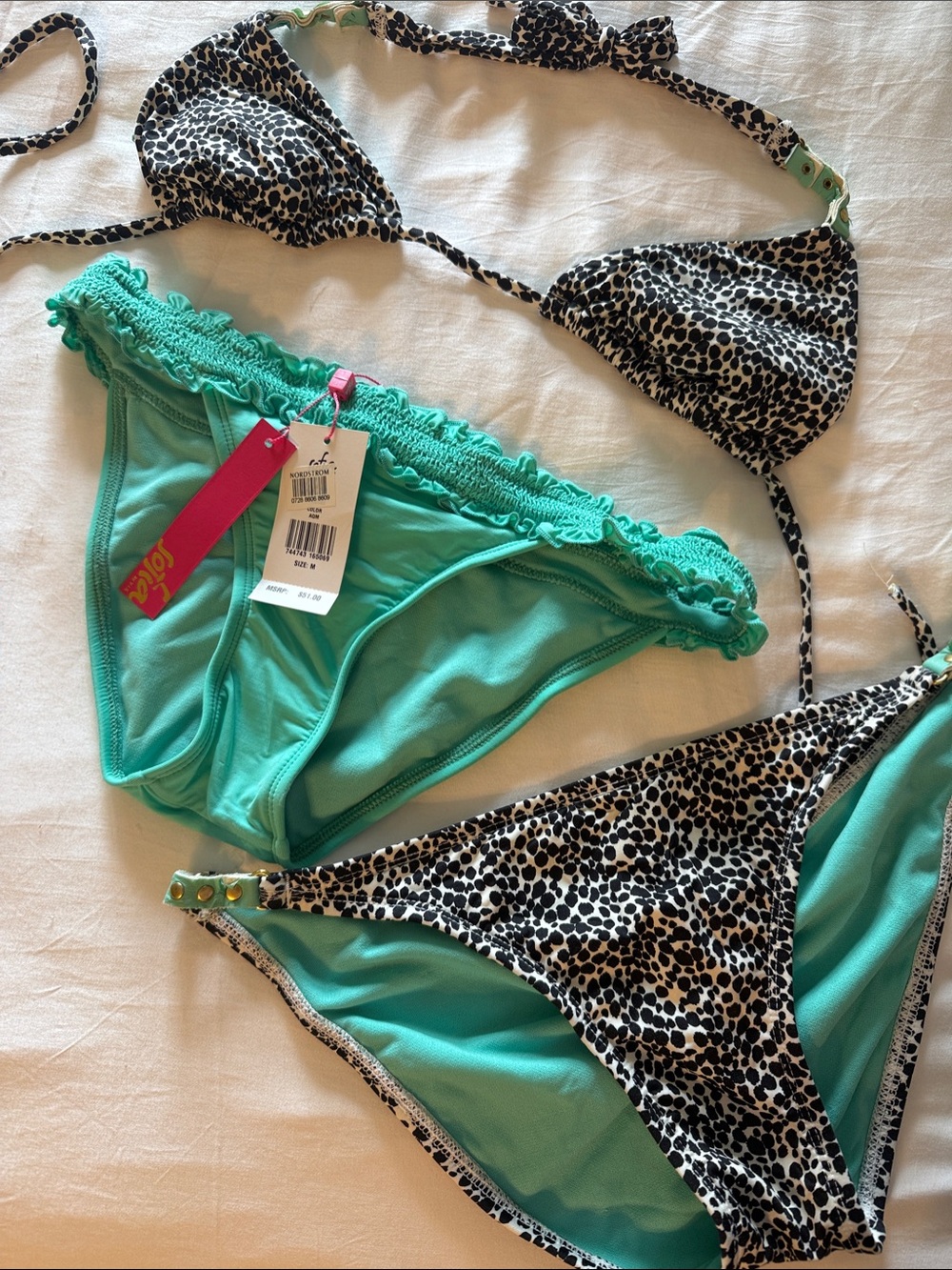 SOFIA by ViX Aqua and Black Leopard Bikini Set
